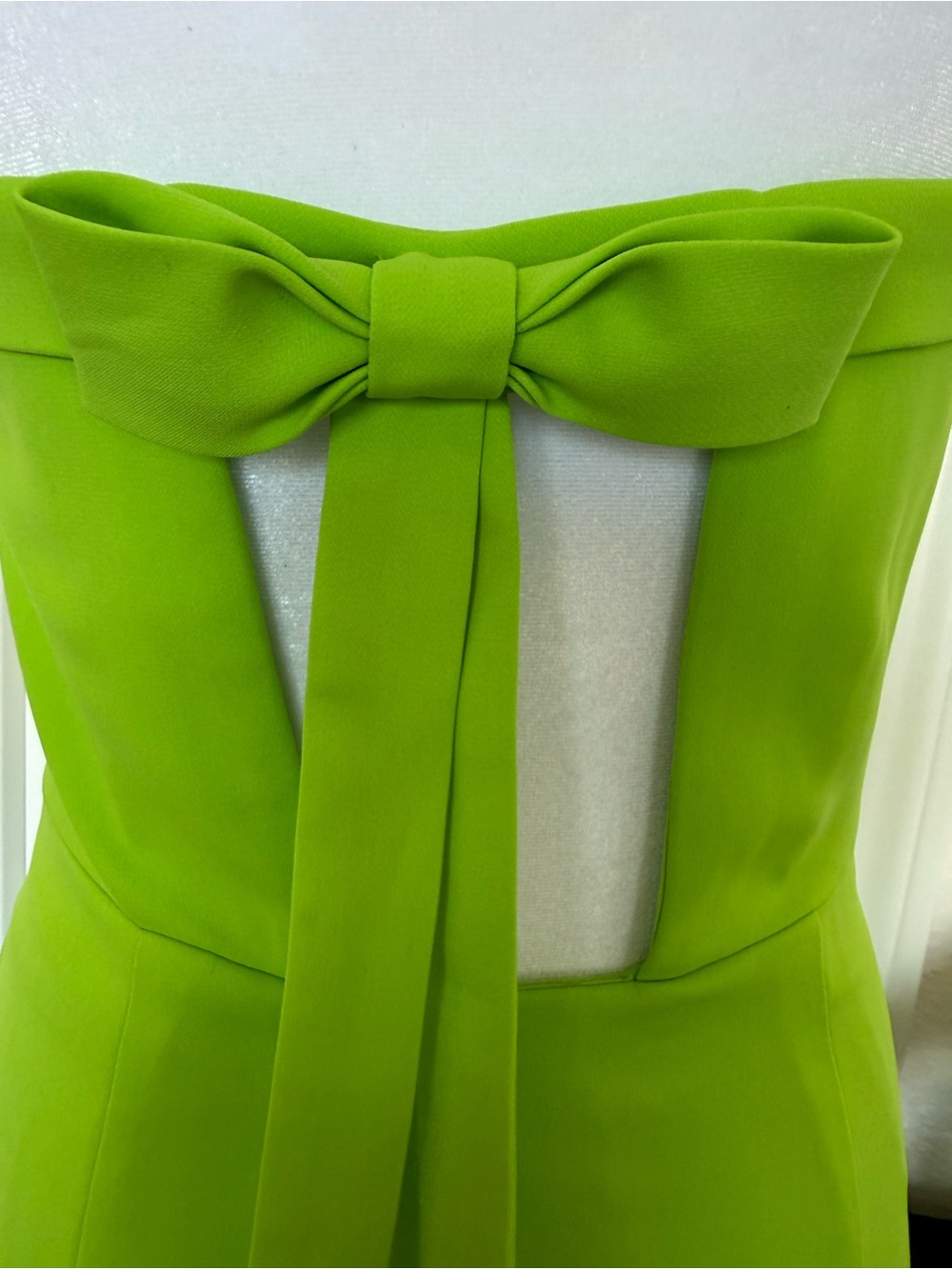 Monique Lhuillier Strapless Lime Green Midi Dress - Pre-Loved Worn Once Size 4 - Picture 5 of 6